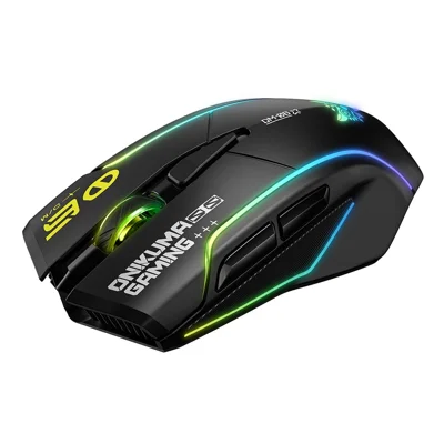 Souris de jeu ONIKUMA DM06, souris sans fil 3 modes Bluetooth, 2,4 G filaire, 12800 DPI RVB PC - Noir