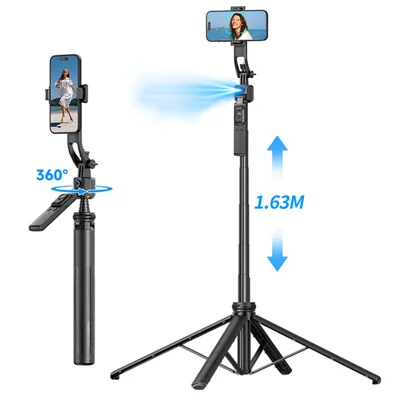 Trépied 4 pieds CYKE C17 avec suivi intelligent AI pour diffusion en direct, perche à selfie extensible