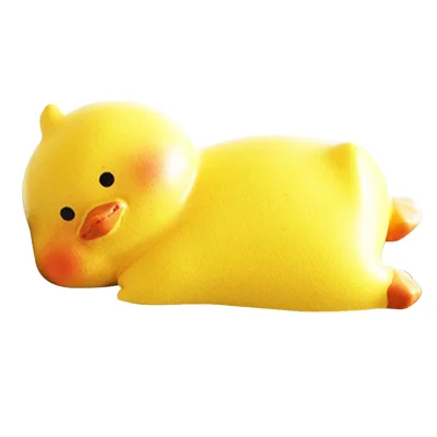 BB2453 Mini Lying Animal Figurines Desk Ornaments Adhesive Resin Craft Figures for Home / Office Decor - Duck