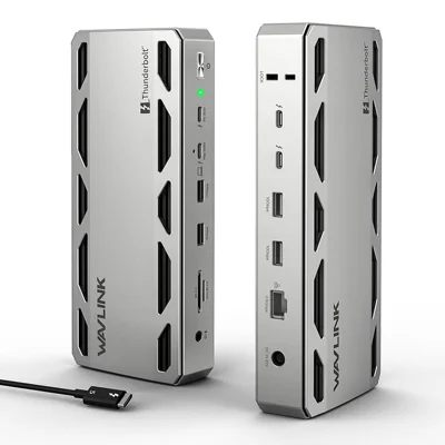 WAVLINK UTD58 12-i-1 Thunderbolt 5-dockningsstation för bärbara datorer 120 Gbps 140 W PD-hubbadapter – US-uttag