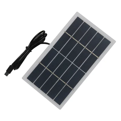 2W 5V Solar Charging Panel Type-C Plug for Security Camera Phone Outdoor Portable Power Supply - White