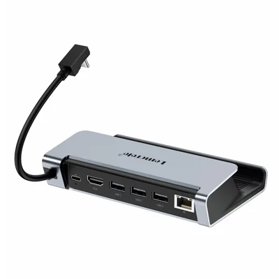 LEMORELE X23L 6 i 1 dockingstation til Steam Deck / Nintendo Switch / Asus ROG Ally (2023) PD 100 W opladning 4K / 30 Hz HD Ethernet-hub - Sølvgrå