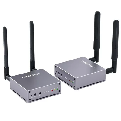 LEMORELE R15 Trådløs HD-afspiller / Modtager-sæt 5G / 2,4G Dual Band 4K Zero Delay Skærm Mirroring HD-adapter til gaming og møder - Grå / Sølv