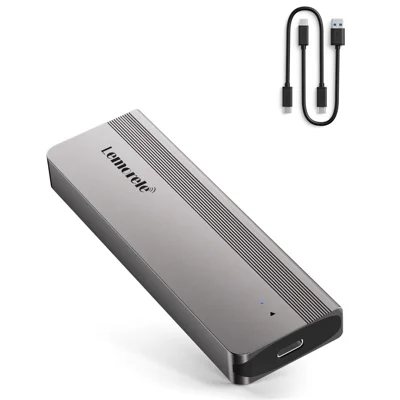 LEMORELE SD2L M.2 NVMe SATA SSD-enclosure 10 Gbps USB3.2 Gen2 Håndværktøjsfri hårddiskkabinet i aluminiumslegering - Sort