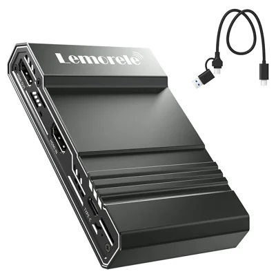 LEMORELE AC09 4K 60 Hz Videokort HD Lydmikser Type-C Til Streaming Og Gaming - Sølvgrå