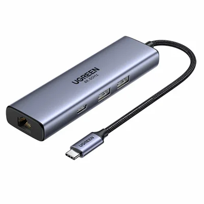 UGREEN CM512-45000 6 in 1 USB-C Hub Docking Station with PD 100W Fast Charging 4K / 60Hz HD Output Gigabit Ethernet Adapter