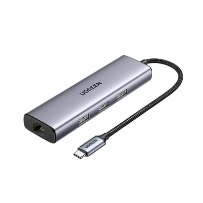 UGREEN CM512-15598 Hub USB-C 6 in 1 4K / 30 Hz HD Ethernet Gigabit 3xUSB3.0 Docking Station con Porta di Ricarica PD 100 W