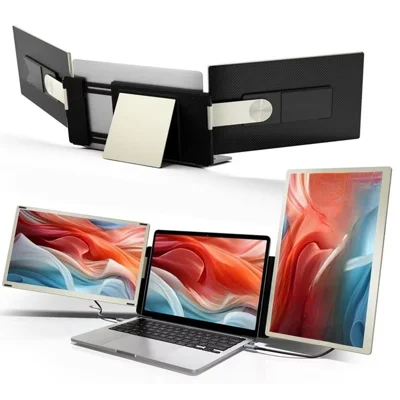 S6 15,6 Zoll Dual-Screen Tragbarer Monitor Type-C Laptop Sekundärdisplay Drehbares Quer- und Hochformat für Mac Windows - Schwarz