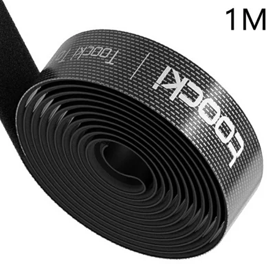 TOOCKI TQ-LX01 1 m Attache câble réutilisable à fermeture velcro coupe réglable pour gestion des câbles à la maison ou au bureau - Noir