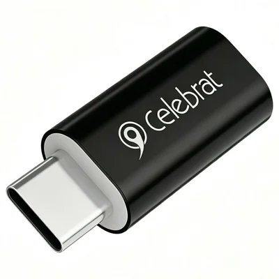 CELEBRAT CA-02 Type-C-hank till iP-hona Adapter Laddning och datatransfer 2-i-1 Aluminiumlegeringsomvandlare - Svart