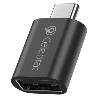 CELEBRAT CA-04 Type-C Hane till USB Hon Adapter USB 3.0 5Gbps 5V / 2A Laddning OTG för Mobiltelefon Dator - Svart