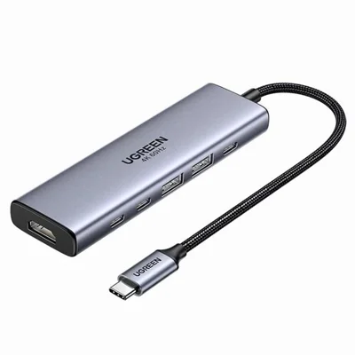UGREEN 35999 6-в-1 USB-C концентратор 10 Гбит/с USB 3.2 Gen 2 4K 60 Гц HDMI 100 Вт PD док-станция для MacBook Pro / MacBook Air / iPad Pro