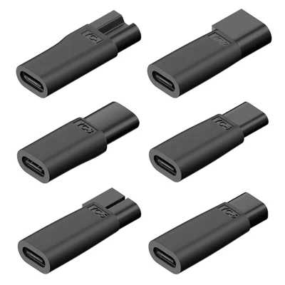 6Pcs / Set UC-150 5V Type-C Female to 2 Pin Adapter Kit Charger Adapter for Electric Hair Clipper Shavers