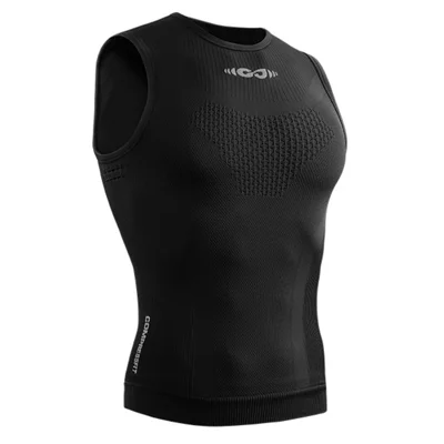 GOLOVEJOY JS01 Summer Men Sleeveless Compression Tank Top Quick Dry Breathable Fitness Vest, Size M - Black