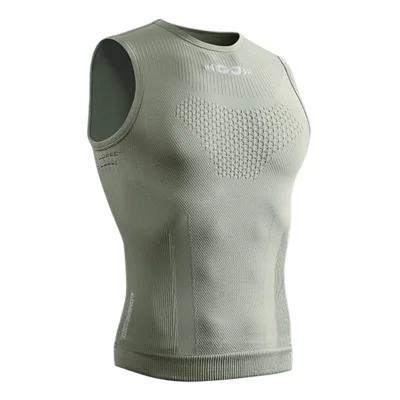 GOLOVEJOY JS01 Summer Men Sleeveless Compression Tank Top Quick Dry Breathable Fitness Vest, Size XXL - Green