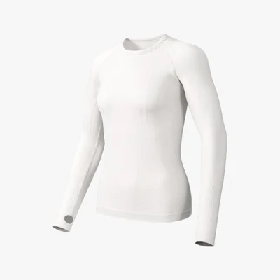 GOLOVEJOY YJ06 Yoga Top for Women Slim Fit Long Sleeve Quick Dry Fitness Top with Thumb Hole - White/S