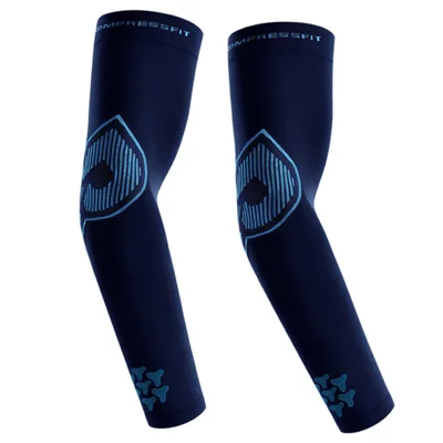 GOLOVEJOY Compressfit HB42 1 Pair Summer Cycling Cooling Sleeves Elastic Sun-Proof Arm Sleeves - Blue