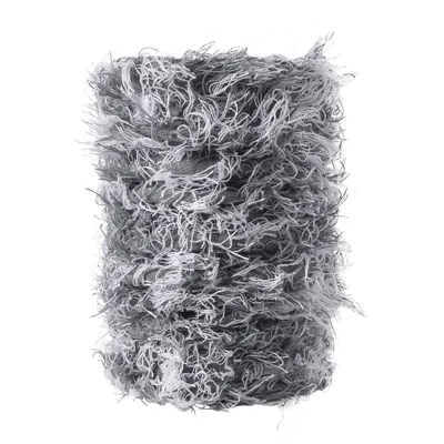Winter Outdoor Skiing Thermal Neck Warmer Knitted Neck Gaiter with Fringes, 23x40cm - Grey+White
