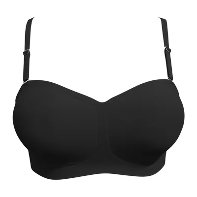ZERILUNA Sexy Women Wireless Bra Push Up Underwear Solid Color Invisible Seamless Brassiere - Black S