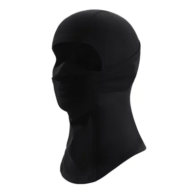 DRTJ04 Máscara de Esqui de Inverno para Criança Máscara Facial Integral com Forro de Fleece à Prova de Vento para Ciclismo - Preto/S