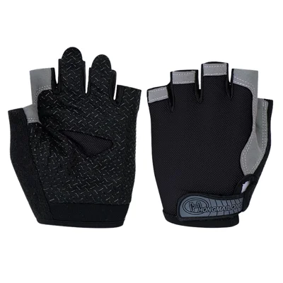 Summer Breathable Road Cycling Gloves Anti-Slip Half Finger Sports Gloves for Men Women - Black/L