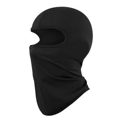 Cache-nez enfant masque facial intégral protection solaire UPF 50+ couvre-chef en soie glacée pour sports extérieurs - Noir