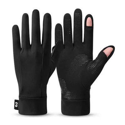 GOLOVEJOY DB72 Winter Ski Gloves for Men Women Outdoor Cycling Flip-Top Touchscreen Gloves - Black/M
