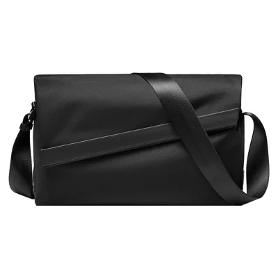 EURCOOL 6613 Bolso Cruzado de Hombro de Nailon de Alta Densidad Impermeable, Bolso Mensajero de Gran Capacidad para Hombre, para Viaje y Desplazamientos - Negro