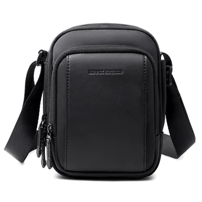 MARK RYDEN MR470 Sac Messenger en Tissu Oxford Résistant à l'Eau, Sac Bandoulière pour les Voyages d'Affaires - Noir
