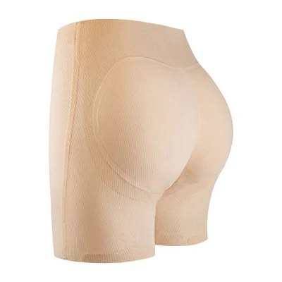 1.5cm Ropa interior moldeadora sin costuras de talle alto con relleno físico para levantar glúteos - Color nude / XXL