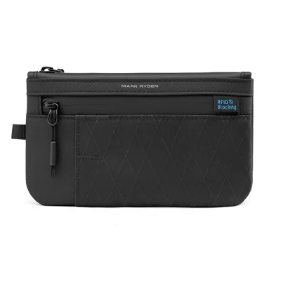 MARK RYDEN MR667 Card Holder RFID Blocking Anti-theft Wallet 7 Pockets Water Resistant Pouch for Travel - Black