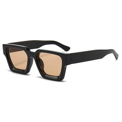 229402 Occhiali da sole quadrati oversize per uomini e donne Occhiali da guida retrò Occhiali da sole - Nero / Champagne