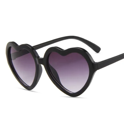 Occhiali da sole per bambini con forma di cuore carino, occhiali per bambini ragazze ragazzi età 3-10 anni - nero