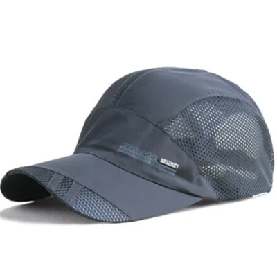 Cappellino da baseball da sport outdoor estivo a prova di sole con design a rete, asciugatura rapida - Grigio scuro