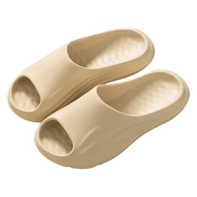 TZLDN LDN439 Shock-absorbing EVA Bathroom Slippers Non-slip Indoor Slides - Khaki / 40-41