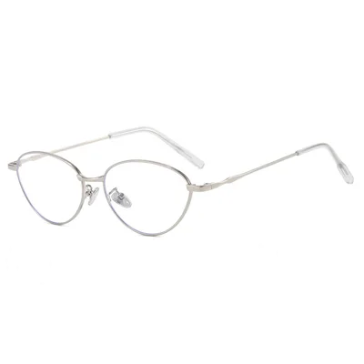 Fashion Oval Small Frame Glasses Anti Blue Light Eyewear Eye Protection Plain Eyeglasses - C1