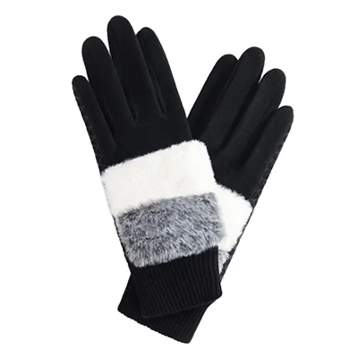 DY61 1 Paar warme Fleecegefütterte Winter-Golfhandschuhe, rutschfeste Touchscreen-Handschuhe zum Autofahren für Frauen - Schwarz/S