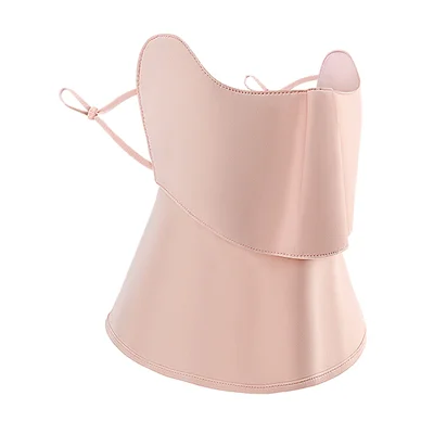 GOLOVEJOY XTJ163 Sun Protection Face Mask UPF50+ Ice Silk Breathable Face Cover for Golf Cycling - Pink