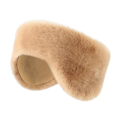 DEZ57 Muffoleiras de Pelúcia, Gorro com Alta Densidade e à Prova de Vento, Aquecedores e Protetores de Orelhas para o Inverno - Castanho Caramelo