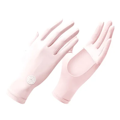 GOLOVEJOY XG72 1 Pair Cycling Cooling Ice Silk Gloves Anti-UV Hand Protector - Pink