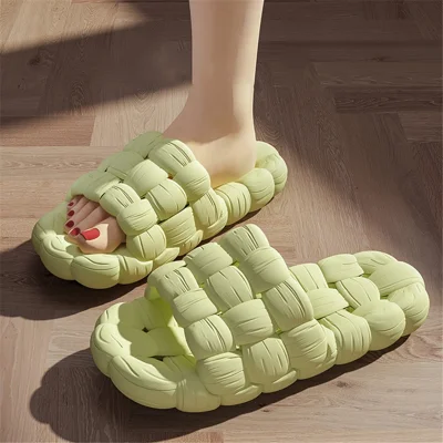 TZLDN LDN7914 1 Pair EVA Shower Shoes Quick Dry Non-Slip Bathroom Slippers - Green / Fits 35-36