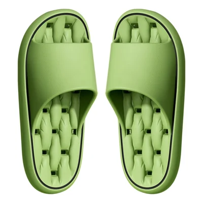 TZLDN LDN8019 1 Pair Non-Slip Bathroom Slippers Drying Hole EVA Shower Shoes - Dark Green / 36-37