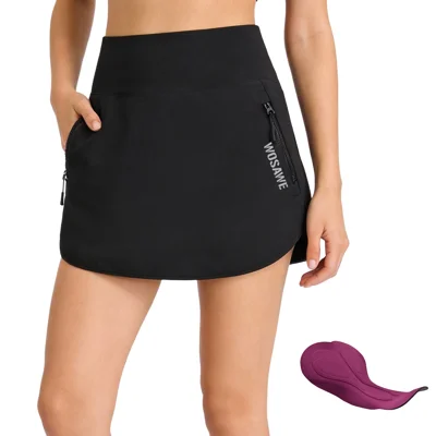 WOSAWE BF146 Sommer Åndbar Kvindelig Cykel Skort 16 mm Polstret Shorts til Bjergetur Cykling - BF146/B Sort | Asiatiske Størrelse M / Europæisk Størrelse S