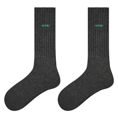 1 Pair Autumn Winter Mid Calf Socks Moisture Wicking Cotton Middle Tube Socks for Women - R9149