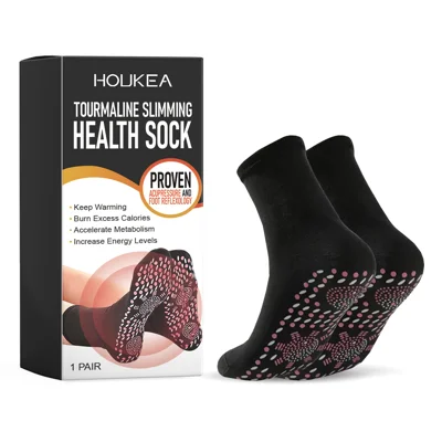 HOUKEA Health Care Socks for Men Women Foot Fatigue Relief Massage Acupoints Socks - 1 Pair