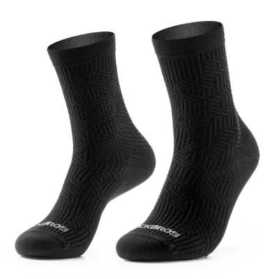 ROCKBROS 490108 Calcetines de Ciclismo Transpirables Antibacterianos hasta la Pantorrilla para Hombre Mujer Carretera MTB Running - Negro|S