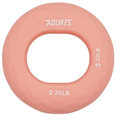 AOLIKES 3502 Hand Strengthener Grip Ring Strength Trainer Ring Silicone Squeezer Gripper - Pink