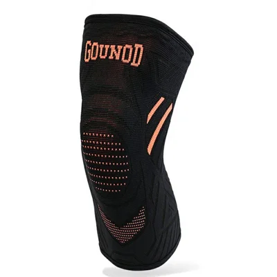GOUNOD HJ078 1Pc Compression Knee Sleeve Knitted Non-Slip Sports Running Knee Support Brace - Black S