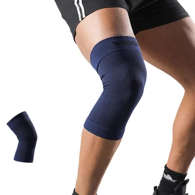 VBOSI 5977V 1Pc Size L Compression Knee Sleeve for Running Basketball Fitness Breathable Knee Support Brace - Dark Blue