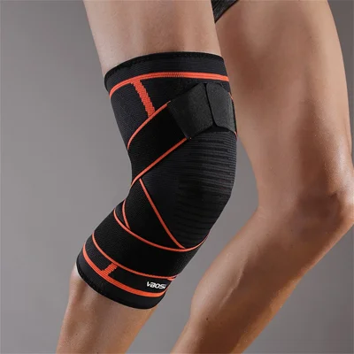 VBOSI 2167V 1Pc XL Size 3D Sports Compression Gear for 50-60cm Leg High-Elastic Snug Fit Support Sleeve Breathable Knee Wrap - Orange
